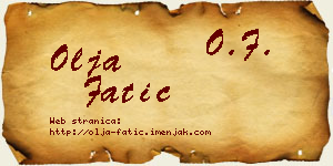 Olja Fatić vizit kartica